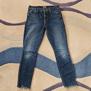 MOTHER The Stunner Fray "Roasting Nuts" Blue Denim Jeans Size 27
